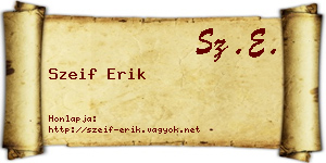 Szeif Erik névjegykártya
